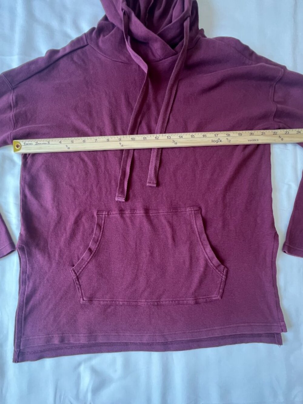 Pact Organic Cotton Airplane Easy Side Slit Pullover Burgundy Hoodie Size Small - Picture 7 of 13